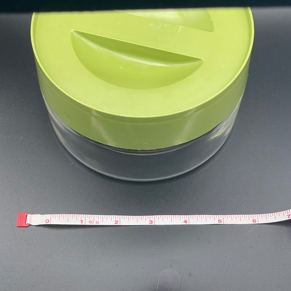 Pyrex Store N See Canister Vintage Glass Jar Avocado Green Lid 5 Inch Excellent - Picture 5 of 6